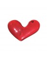 Colgante corazón resina rojo 60x50/45mm