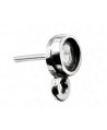 Pendientes con anilla para cabujón de 6mm, zamak baño de plata, precio por par