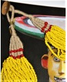 Collar Masai amarillo 29 hilos, 65 cm