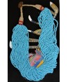 Collar Masai azul 29 hilos, 65 cm